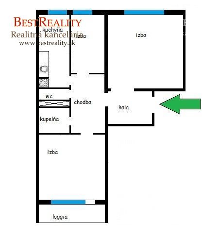 3 izbový byt na predaj, kompletná rekonštrukcia. nepriechodné izby, loggia, Klimatizácia, pekný výhľad Petržalka www.bestreality.sk