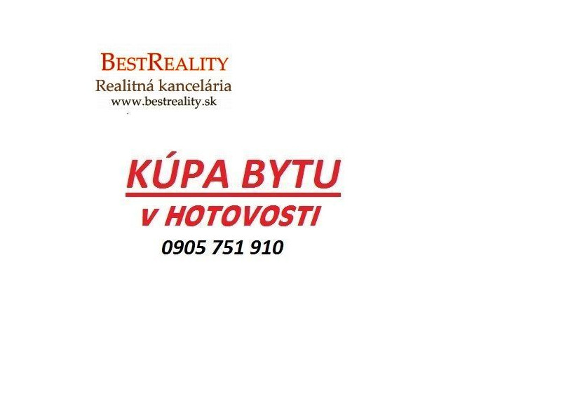 Hľadáme na Kúpu 3 izbový  byt v Petržalke Pre KONKRÉTNEHO Klienta HOTOVOSŤ www.bestreality.sk